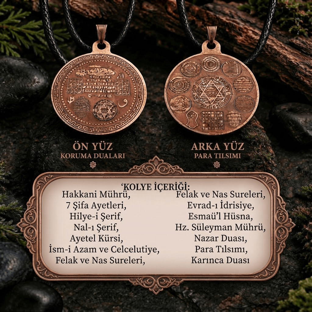 Koruma Dualı ve Para Tılsımlı Saf Bakır Kolye - South Copper