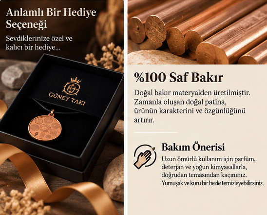 Mühr-ü Muazzam Koruma Zırhı Saf Bakır Kolye - South Copper